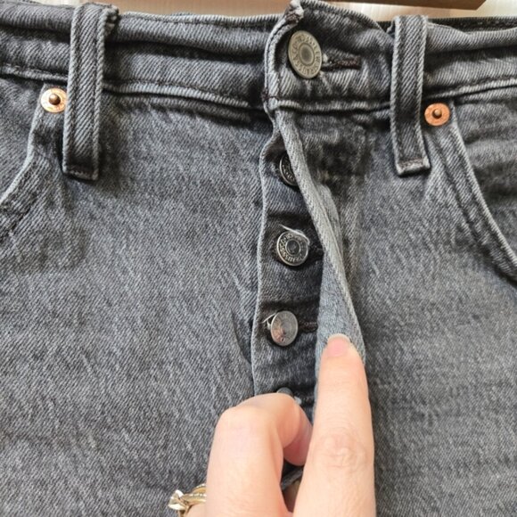 Levi's Premium 501 Denim Shorts in Trashed Black (gray) Wash - Picture 3 of 10